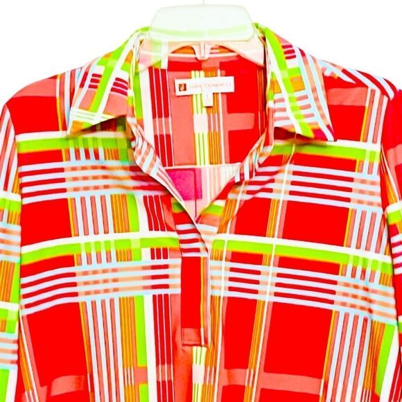 Jude Connally Cloth Top Multicolor Geometric Collar Long Sleeve Pullover Shirt - Picture 3 of 12